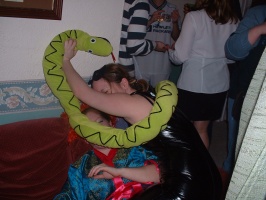 Snake Eats Two on Sofa