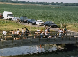 mark and toby wait to see if the bridge will hold